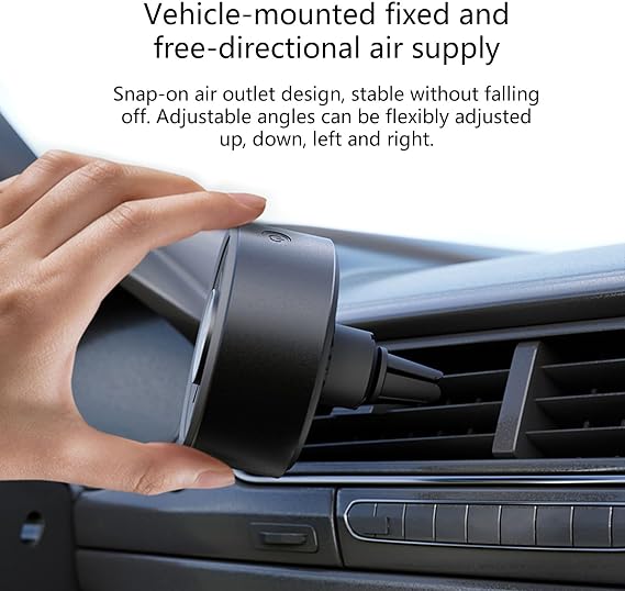 360 Degree Airflows Car Vent Clip Freshener with Fan & Gentle Scent Release Simple Installs for Elimination LED Car Air Freshener with Fan