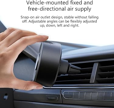 360 Degree Airflows Car Vent Clip Freshener with Fan & Gentle Scent Release Simple Installs for Elimination LED Car Air Freshener with Fan