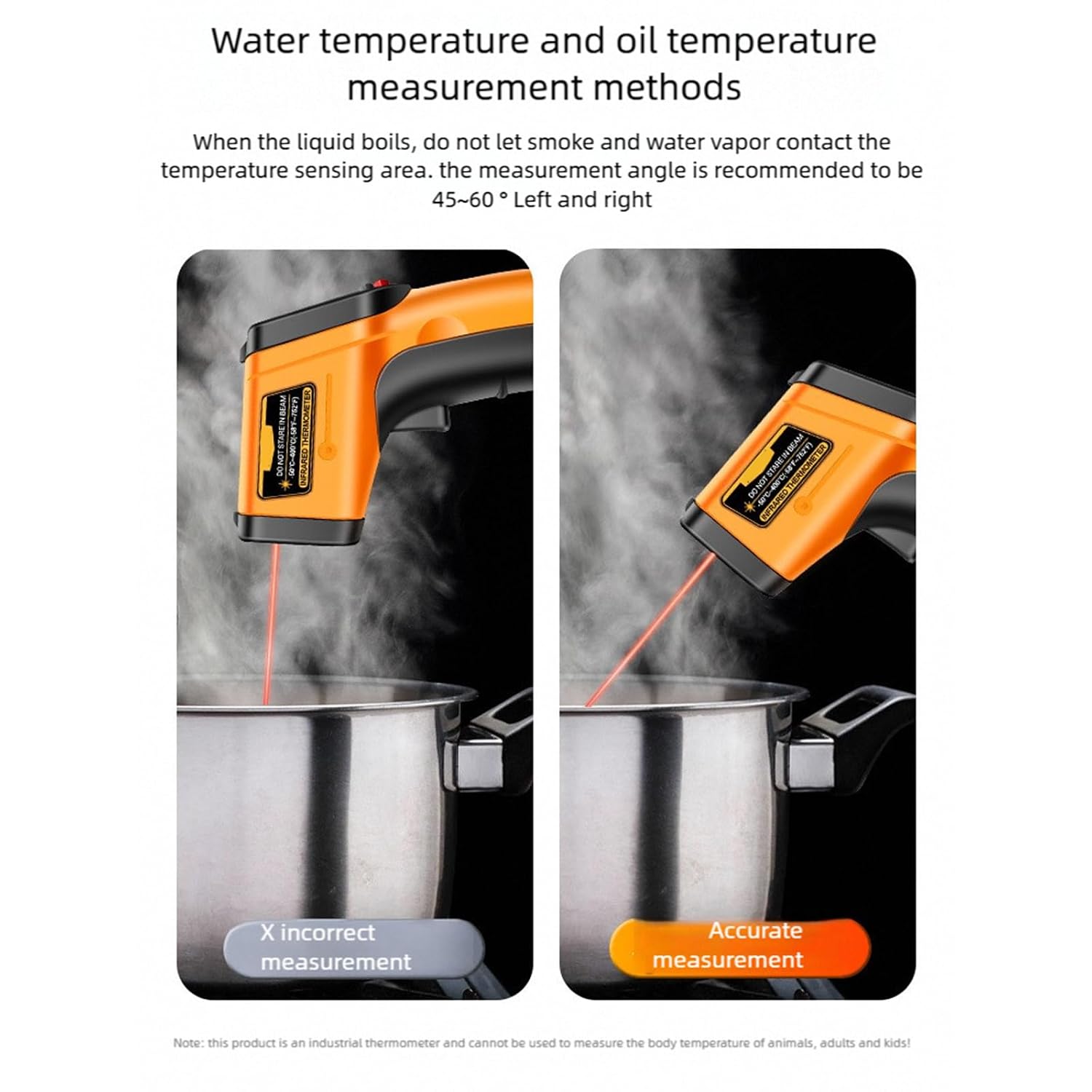 Digital IR Thermometers with Backlight 50℃～400℃ / 58℉～752℉ for Cooking, BBQ, Pizza Thermometers Temperature for Cooking