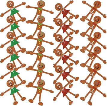 Fun Express Gingerbread Bendables Christmas Stocking Stuffers - 24 Pack