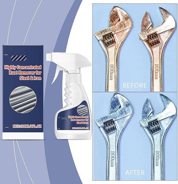 2Pcs Heavy-Duty Metal Rust Remover,2026 New Upgrade Highly Concentrated Rust Remover,Anti-Rust Converter Spray,Highly Effective Powerful Metal Rust Remover for Metal Stainless Steel - 2