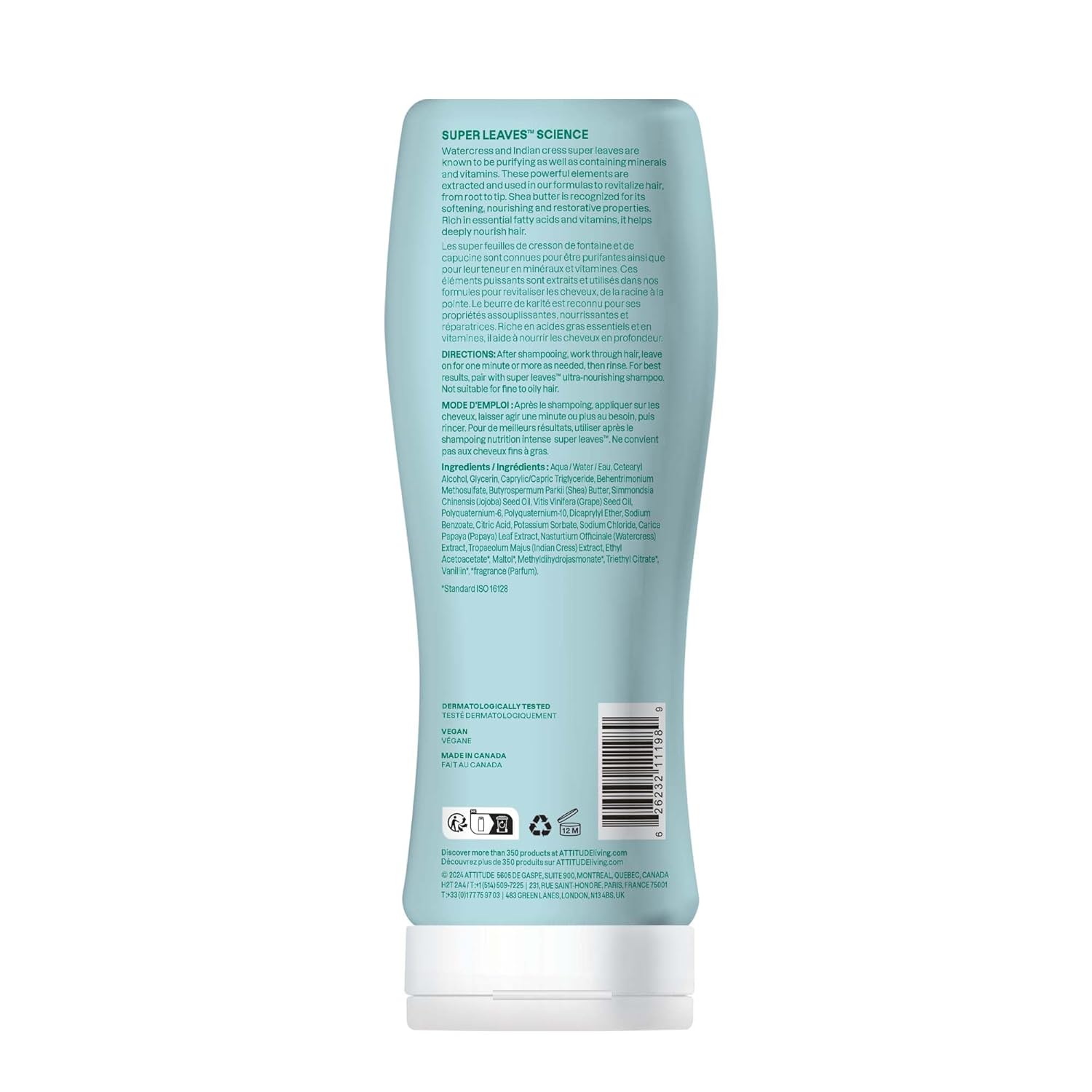 ATTITUDE Ultra-Nourishing Conditioner for Curly Hair with Shea Butter, Vegan Detangler and Naturally Derived 4a, 4b, 4c Curl Type, Deeply Nourishes Curls, 16 Fl Oz - Image 8