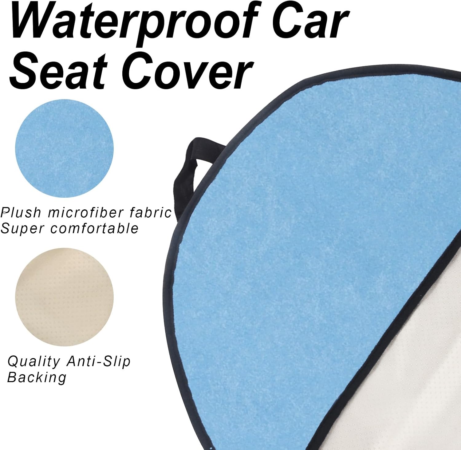 Sweat Towel Car Seat Cover Protector Front Seats for Gym Workout, Running, Swimming, Beach and Hiking, Waterproof Universal Seat Cover for Car, Trucks, Van & SUV (1, Sky Blue, Front)