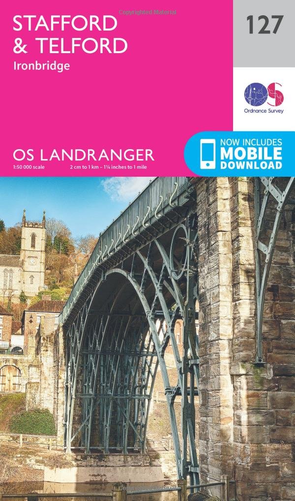 Stafford & Telford Map | Ironbridge | Ordnance Survey | OS Landranger Map 127 | England | Walks | Cycling | Days Out | Maps | Adventure