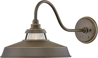 Hinkley Troyer One Light Outdoor Small Wall Lantern, Oil Rubbed Bronze w/Ribbed Clear Glass