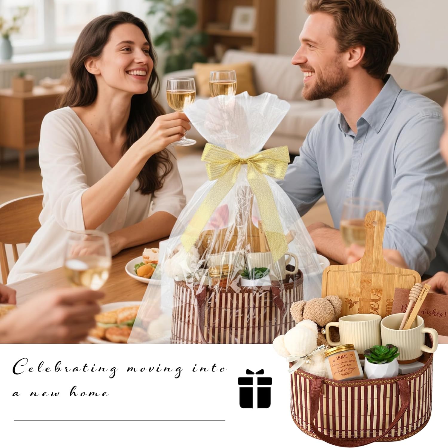 House Warming Gifts New Home - Housewarming Gift Baskets for Couples Women Men New Apartment Home Buyers Presents Closing Gifts Set Ideas