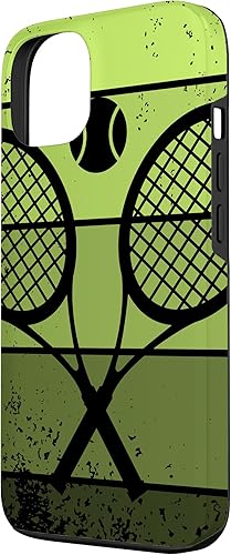 Miniatura 2 de Raqueta de jugador de tenis para iPhone 13 con cancha de pelota de tenis Vintage Retro Case