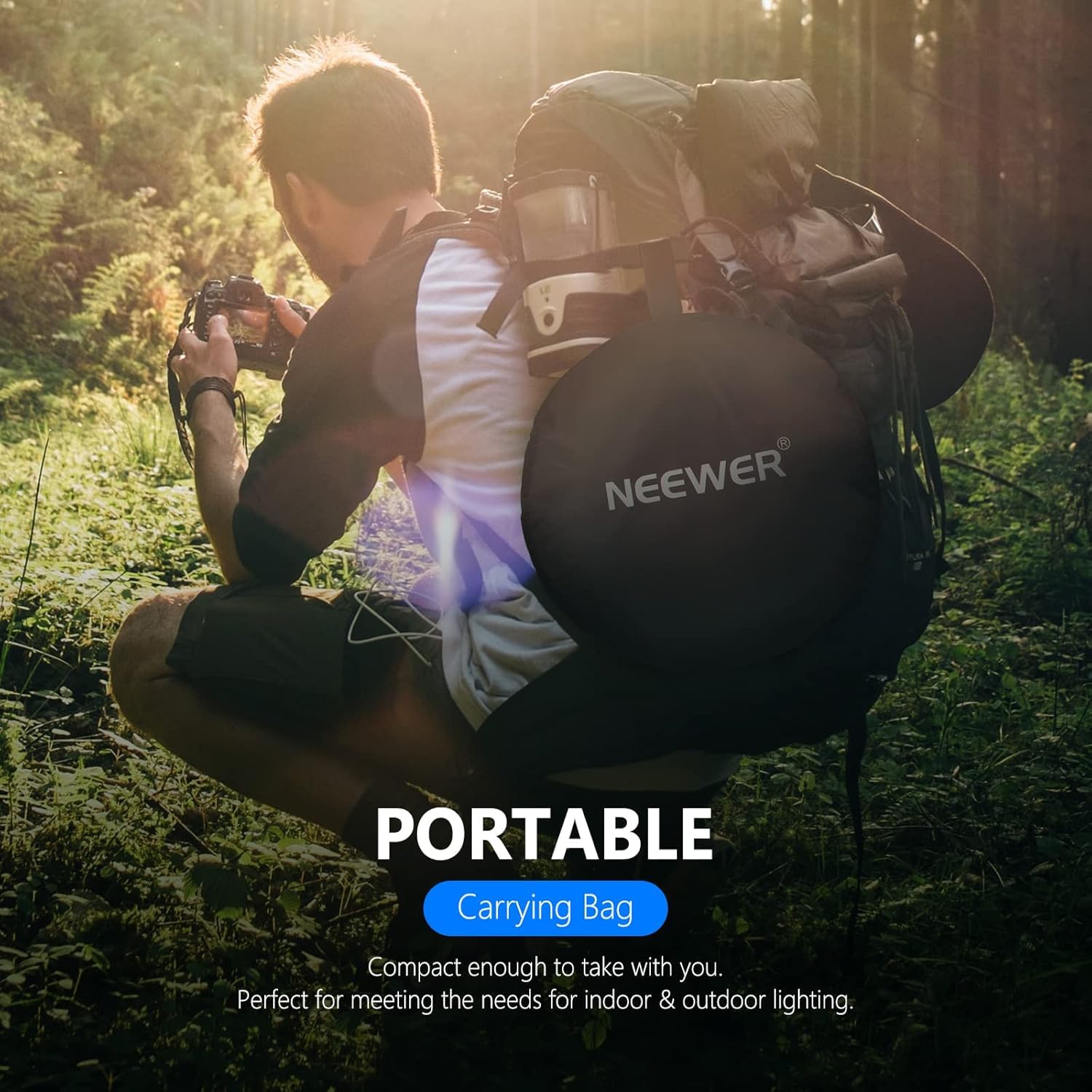 Neewer 43 cale 110 cm reflektor światła 5 w 1 składany multiDisc z torbą – prześwitujący srebrny złoty biały i czarny do fotografii studyjnej i oświetlenia zewnętrznego