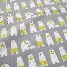 moonfarm Choose from 13 Nordic Style Patterned Fabric, Cotton, Poly, For Handicrafts, Approximately 3.3 ft (1 m) x Width 5.9 ft (1.6 m) Pre-Cut (Polar Bear)