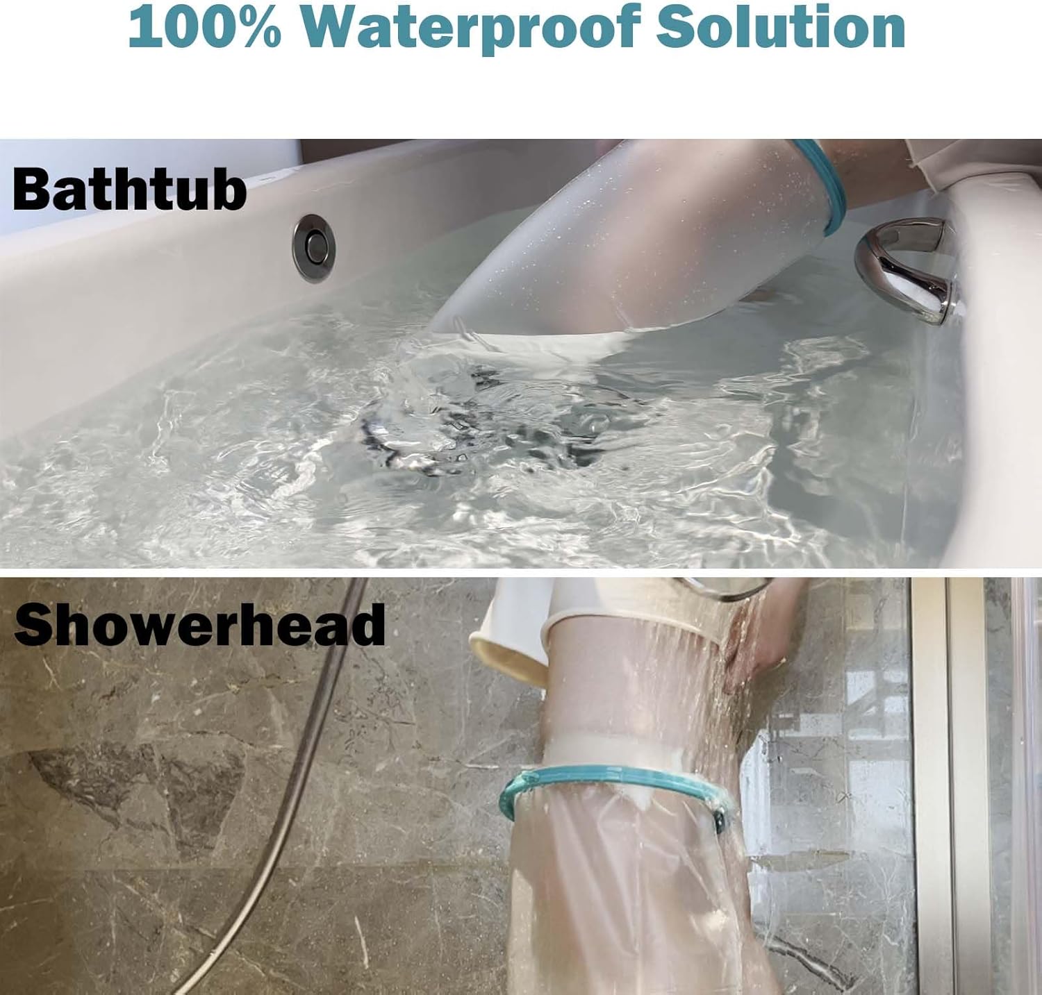 CIVJET Cast Covers for Shower Leg, Waterproof Cast Cover for Showering, Cast Protector for Shower Adult, Shower Boots for Foot after Surgery, Full Leg, Thigh (Diameter - 7.9") Extra Long