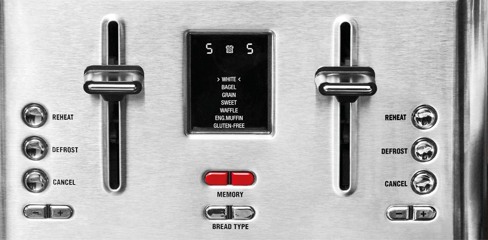 GASTROBACK #42396 - Tostapane digitale 4S, 4 fette, inserto per panino integrato, 7 programmi per toast, display LCD a conto alla rovescia, 950 Watt, cassa in acciaio inox, colore: Argento