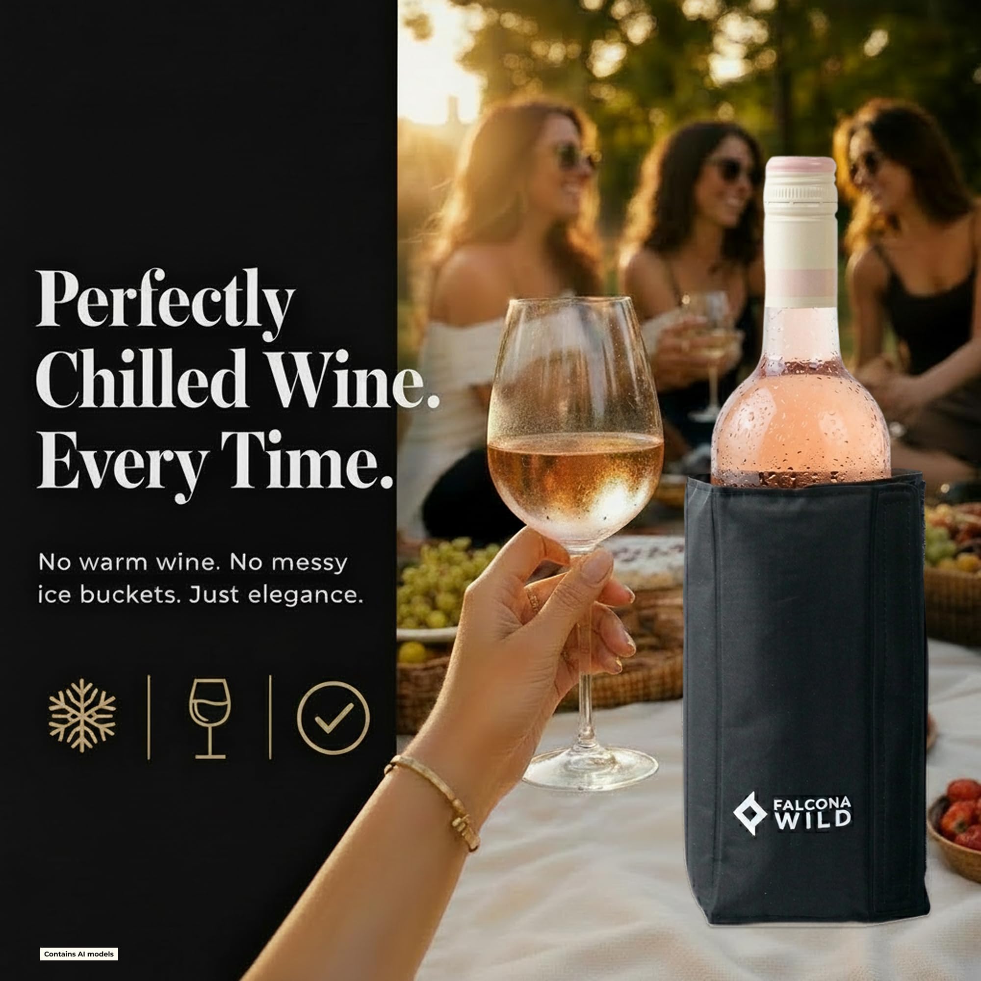 Wine Cooler Sleeve - Fits Wine and Champagne Bottles – Chiller Ice Sleeve — Amazon image 2