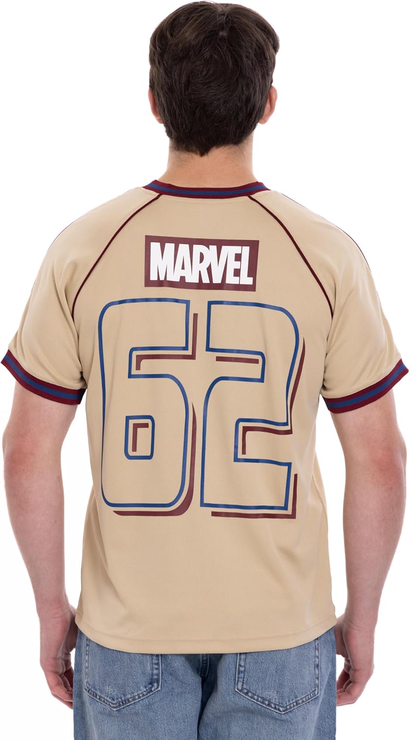 Marvel Mesh Soccer Jersey Athletic V-Neck T-Shirt Adult Sizes (X-Small - 2XL)
