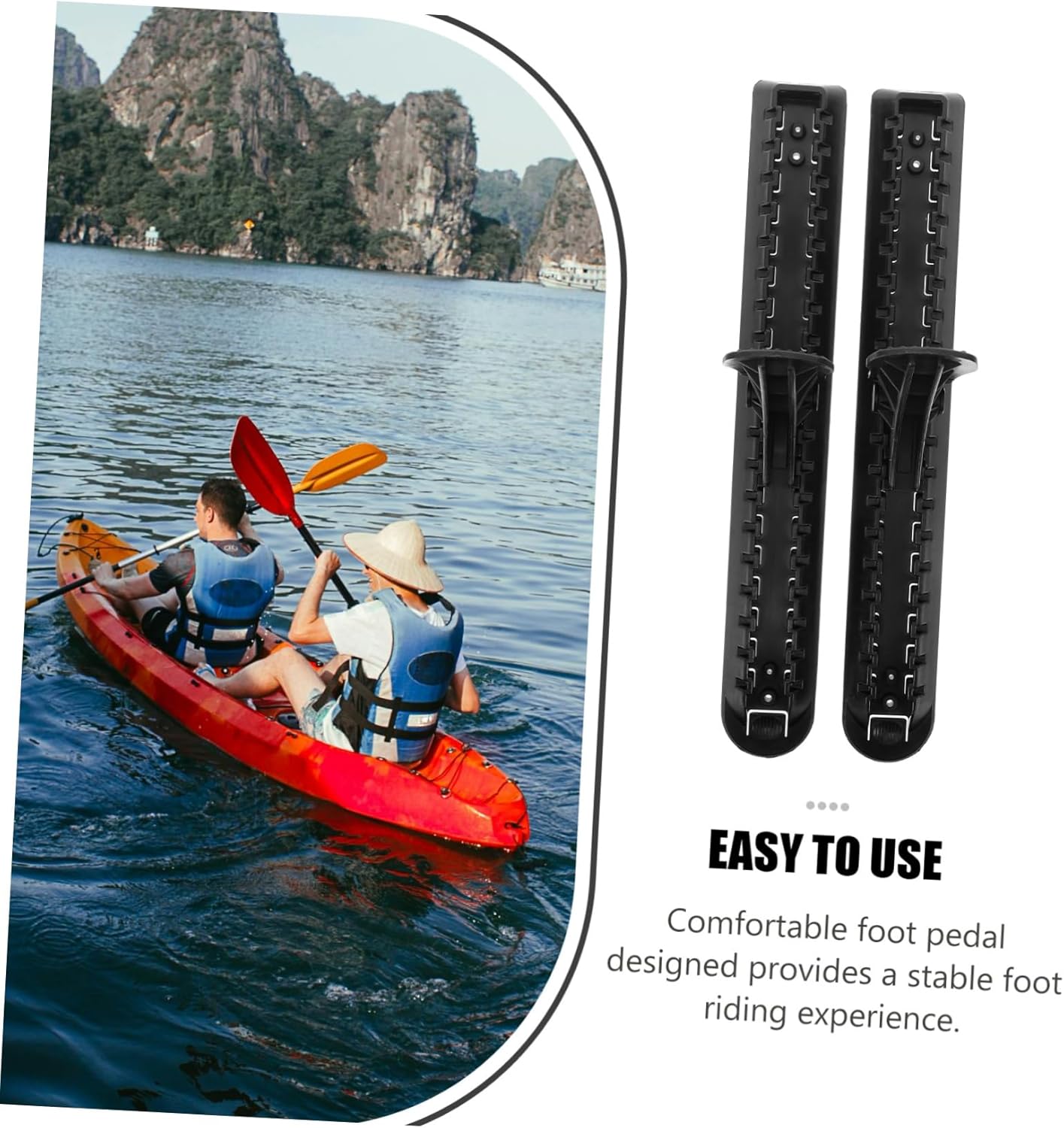 Boating Foot Pedal Kayak Foot Brace Kayaking Accessories Smooth Surface for Kayak Canoe Inflatable Boat