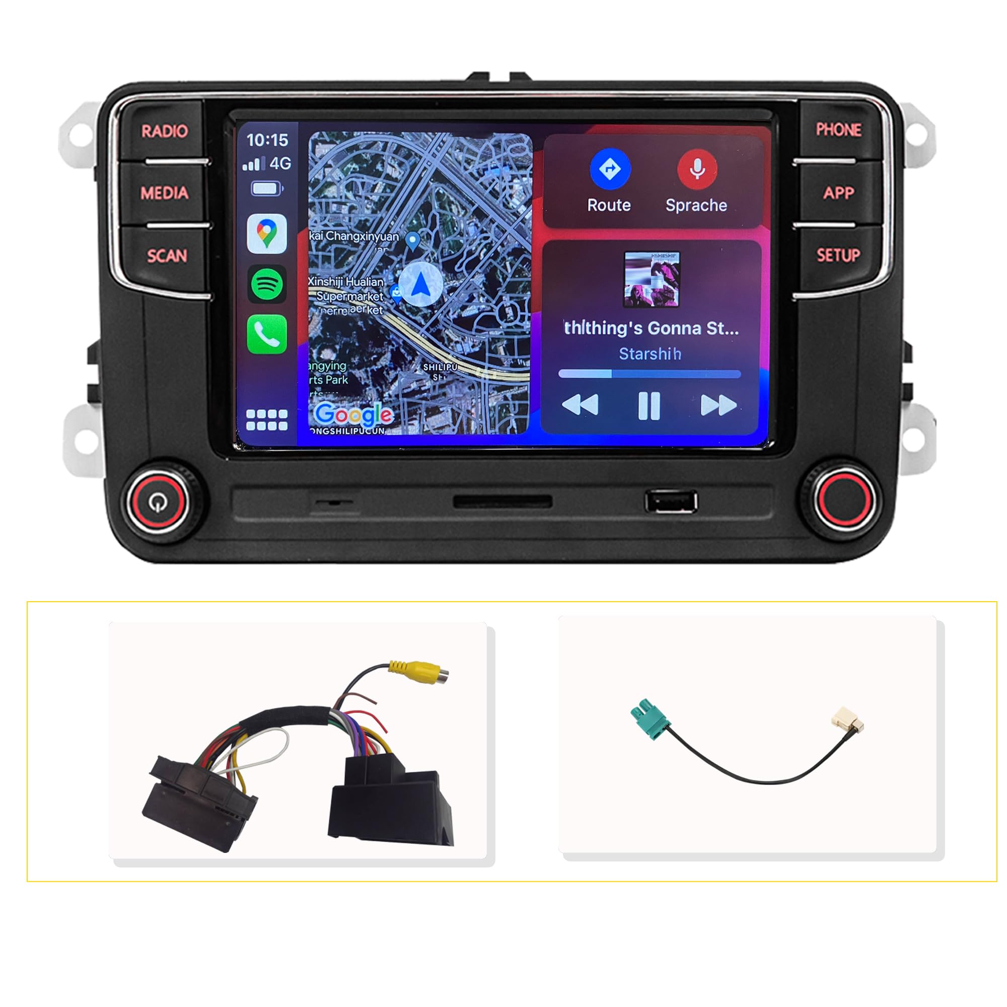 Radio samochodowe niemieckie RCD360S RCD330 Carplay AM/FM Bluetooth Kamera cofania dla VW Golf MK5 6 Caddy B6 B7 Polo Akcesoria
