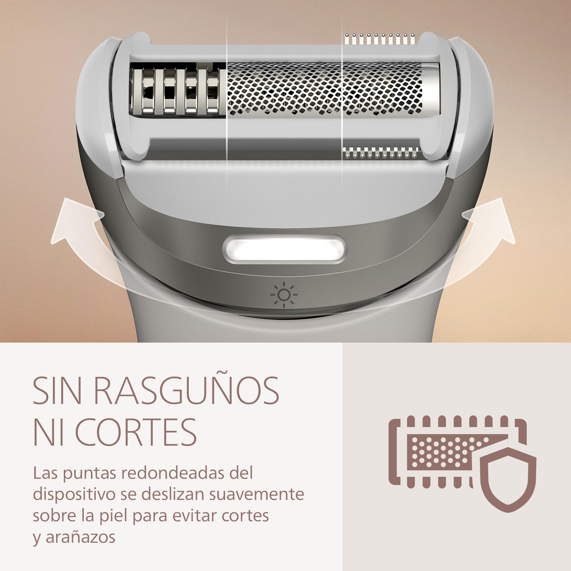Afeitadora Philips Serie 8000 - Afeitadora sin cable para uso en seco y en mojado, sistema de 3 cuchillas, luz LED, para la cara, las piernas, el cuerpo y la zona del bikini, Modelo BRL159/00