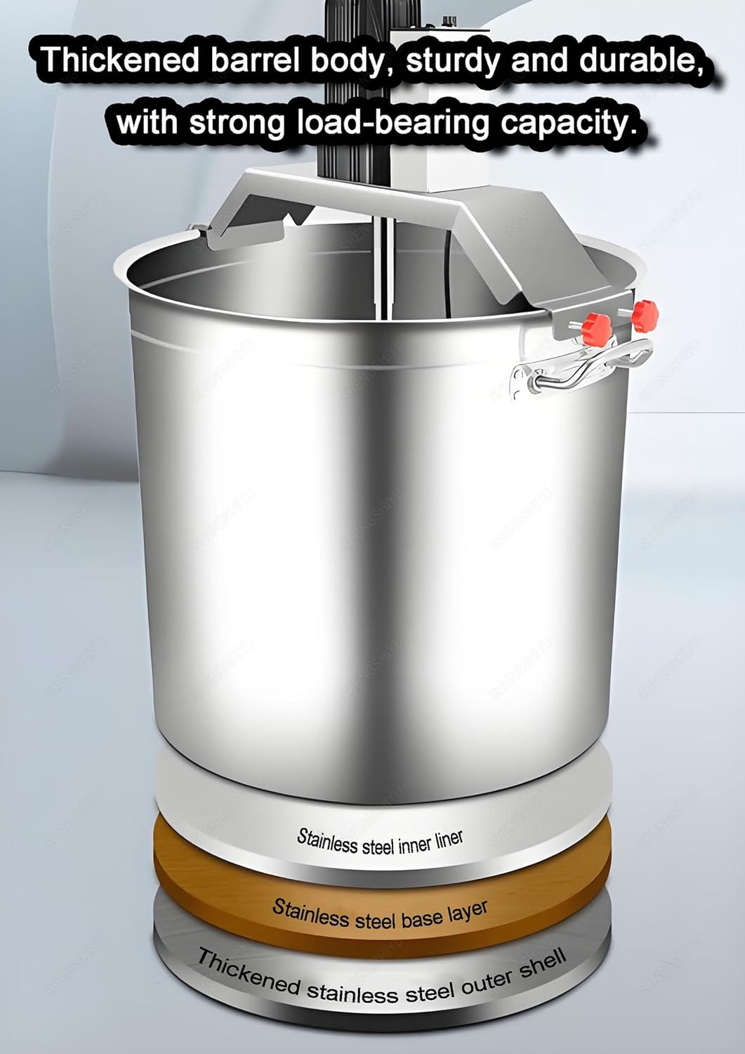 Automatic Pot Stirrer Mixer,Electric Portable Mortar Mixer with 4-Blade Mixing Scraper,Commercial Automatic Food Mixer,Stirring Speed Adjustable,Even Stirring 40L