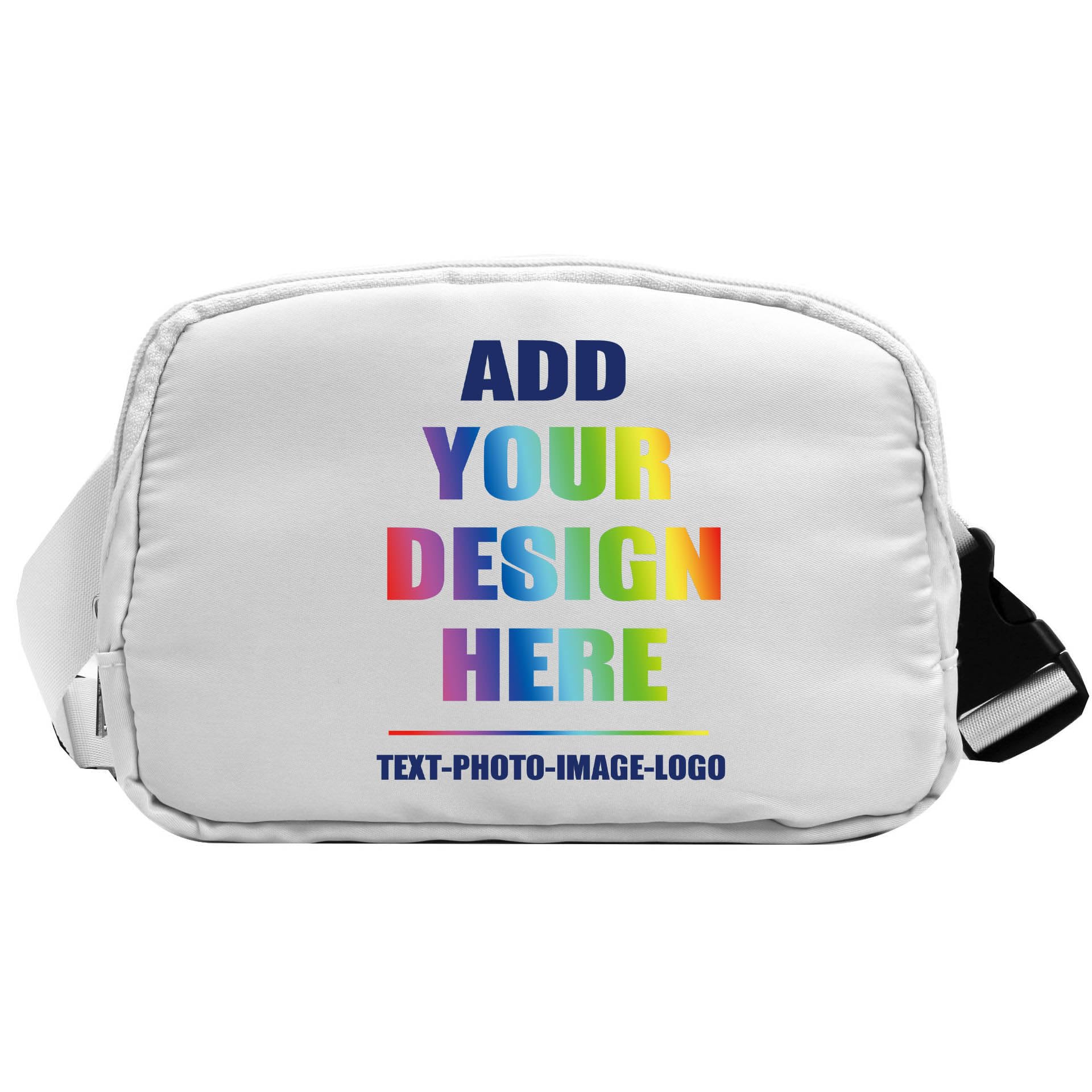 SMALL COLOR Custom Belt Bag Fanny Pack Bag Unisex Personalized Gifts Nylon Waist Bag with Name Text Logo Photo for Workout Running Traveling Hiking (