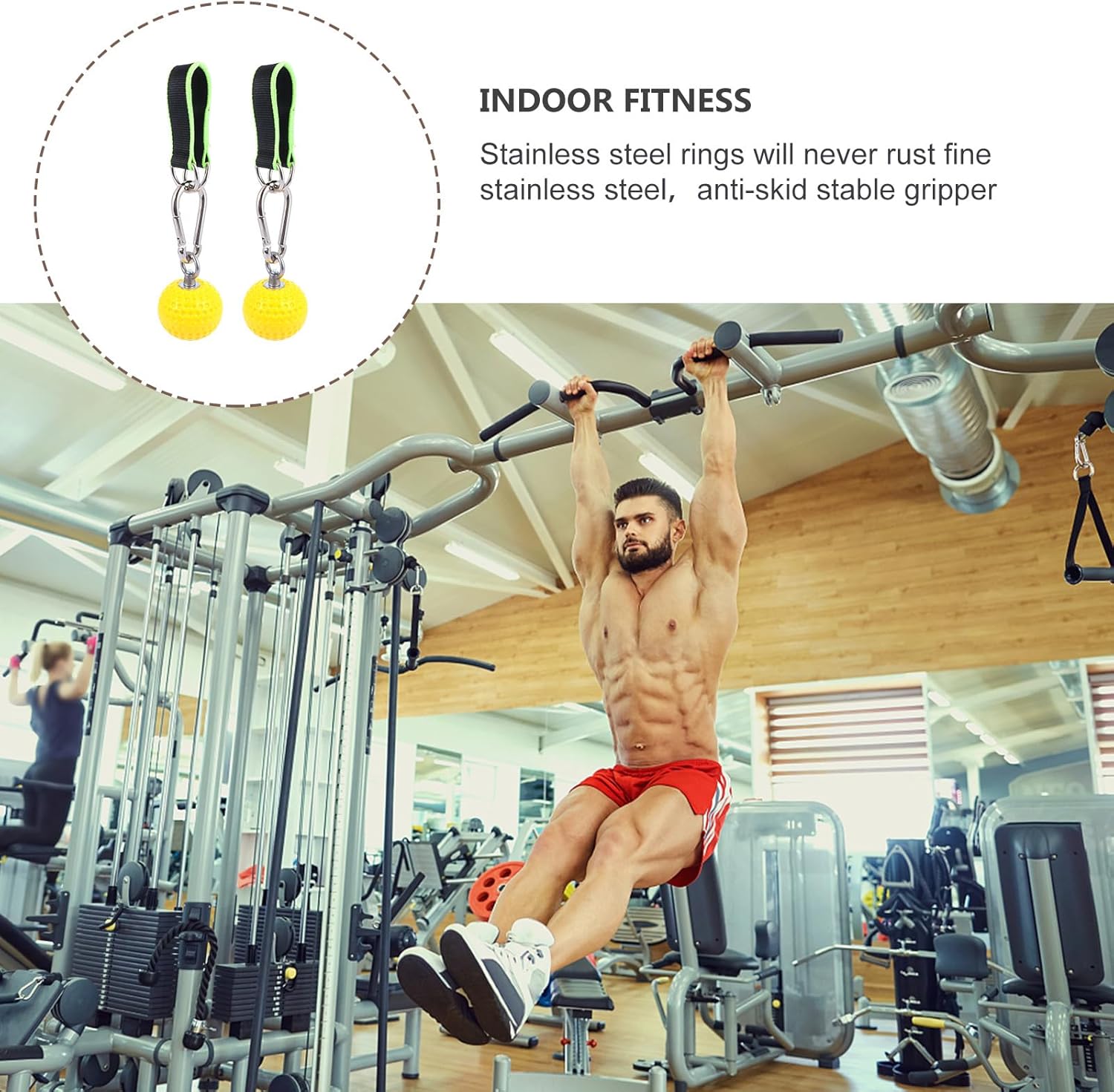 DOITOOL Solid Grip Ball and Climbing Training Strap Hand Grip Strengthener Non-skid Pull-up Hanging Straps for Rock Climbing and Strength Training Random Random Color