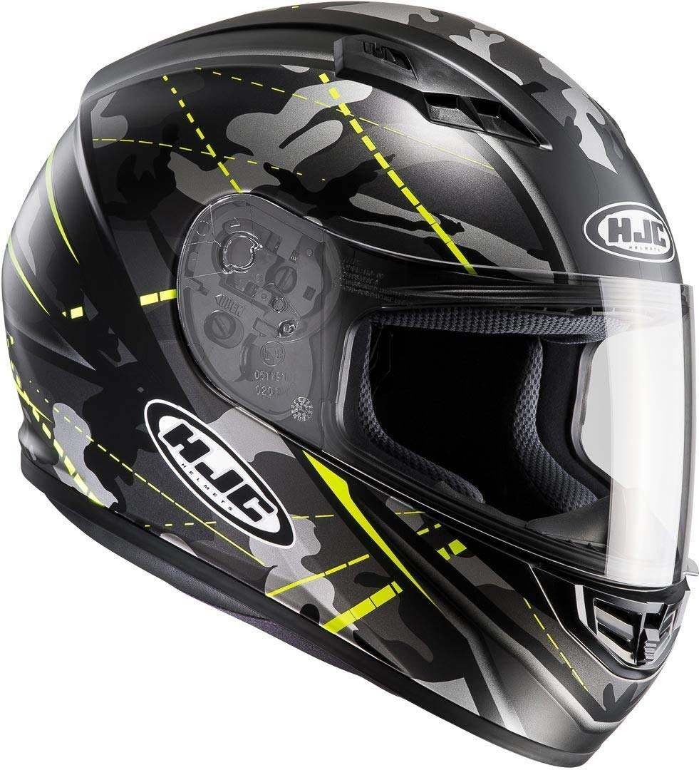 HJC CS 15 SONGTAN MC4HSF Motorcycle Helmet, Black/Yellow, Size L