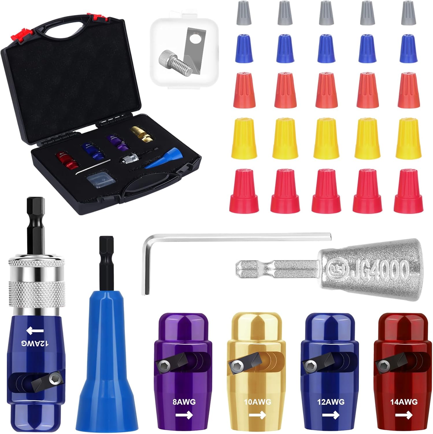 Wire Stripper for Drill, Wire Twister Tool for Drill 8101214 AWG