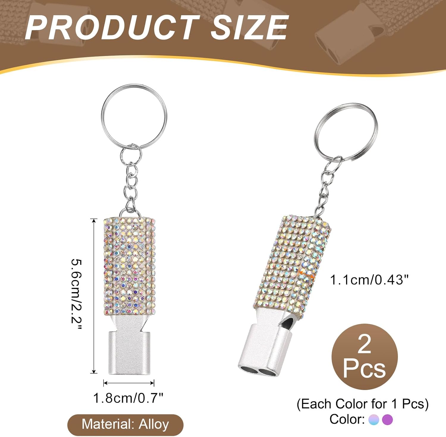 PATIKIL Emergency Whistle with Keychain, Bling Safety Survival Whistles Rescue Signaling Loud