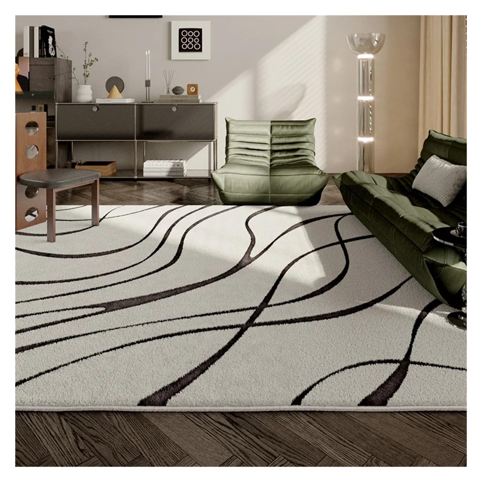 Tapis de décoration salon cosy et douillet en peluche pour une chambre cocooning