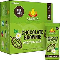 Vista 13 de Amrita Barras de coco con chispas de chocolate, veganas, sin gluten, con alto contenido de proteínas a base de plantas, alto contenido de fibra, sin