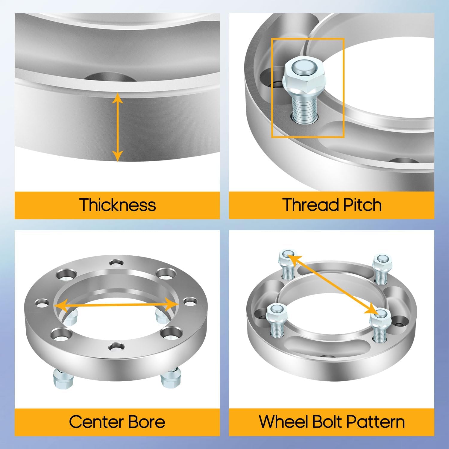 OCPTY 4PCS 4x137 to 4x137 Wheel Spacers 1 inch 10x1.25 Studs 110mm Hub Bore Forged Hub Centric Wheel Spacers 4 Lug fit for Commander 1000 for Commander 1000 DPS for Commander 1000 LTD