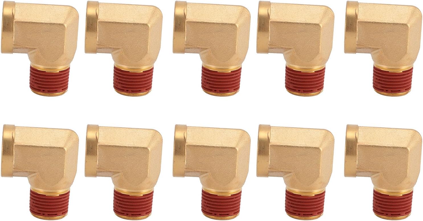 3/8in NPT Brass Pipe Fitting 90 Degree Leakage Proof Male Female Adapter Air Gas Oil Hose Connector