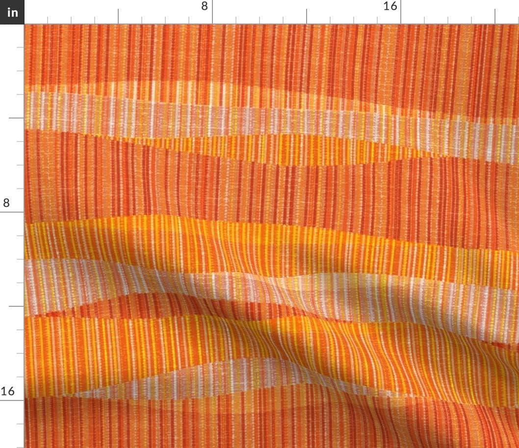 Spoonflower Fabric - Mid Century Modern Retro Atomic 1950S 1960S Red Orange Printed on Petal Signature Cotton Fabric Fat Quarter - Sewing Quilting Apparel Crafts Decor