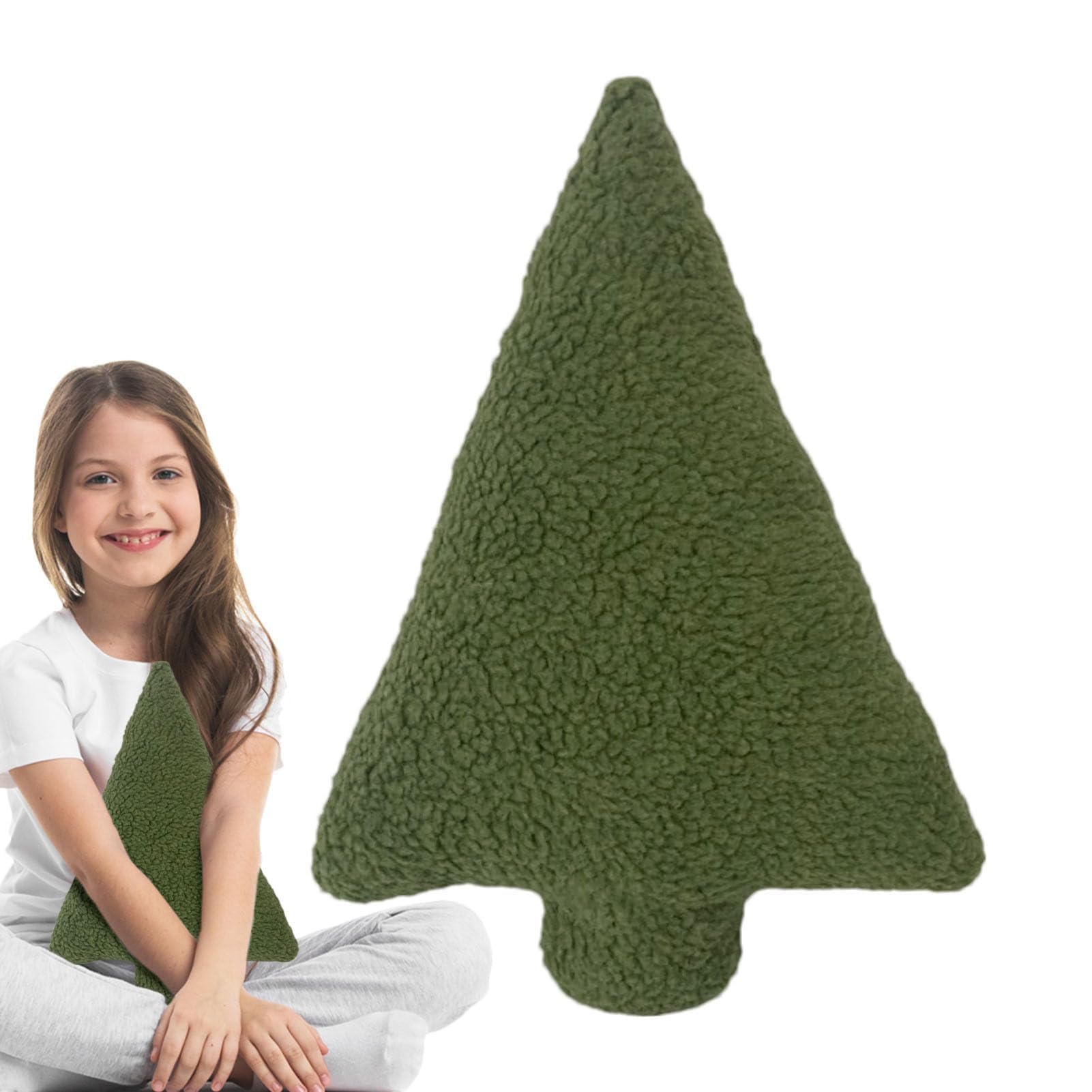 AGYTBG Christmas Tree Pillow, Plant Shaped Cushion, Cute Green Hugging Pillow for Party Home Decorations (Tree B, 7.87in(20cm))