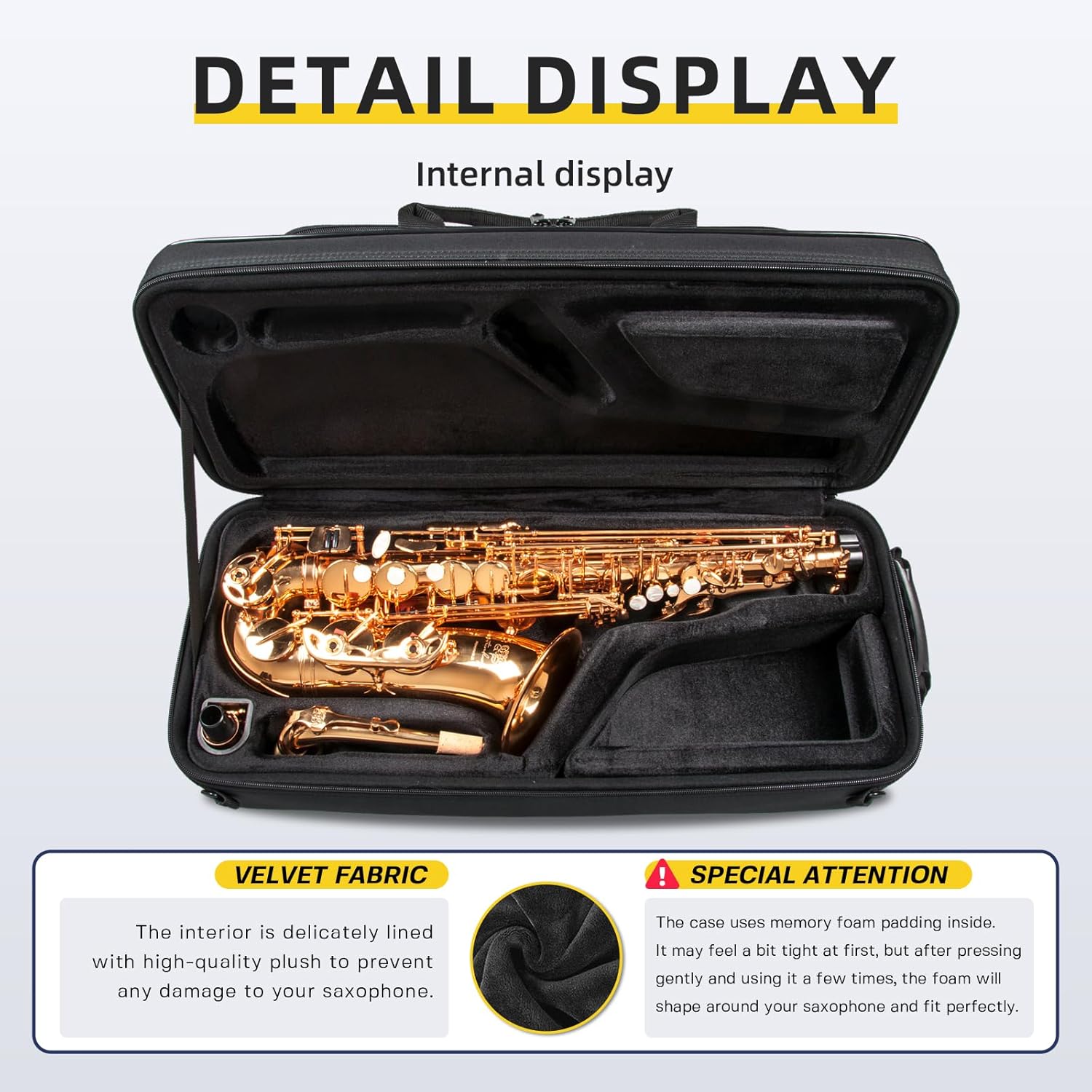 Alto Saxophone Bag, Lightweight Case for Eb Alto Saxophone, Alto Saxophone Backpack; (BGA-ALTOSAX)