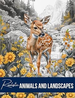 Realistic Animals and Landscapes Coloring Book cover