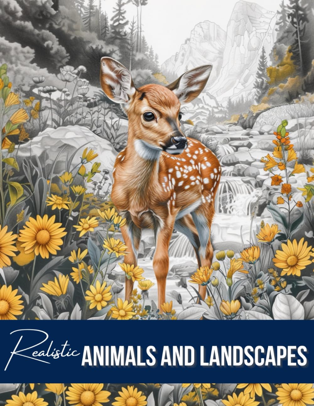 Realistic Animals and Landscapes Coloring Book, a Nature Wildlife Coloring Book Activity for Teens, Adults, and Seniors: Grayscale Forest and Woodland ... and Nature Coloring Books for Adults)