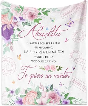 Abuela Gifts in Spanish, Abuelita Blanket 60"X50", Regalos para Abuela en Espanol, Grandma Gifts in Spanish, Great Grandma Birthday Gift