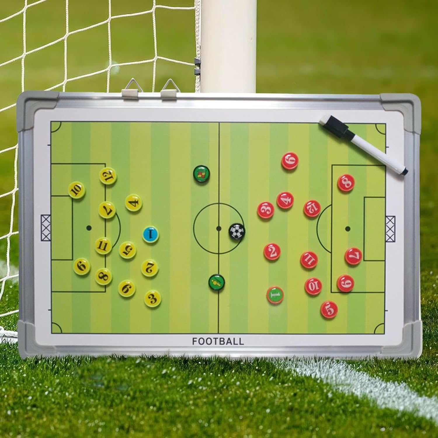 Magnetic Soccer clipboard - Football Coaching Board, Portable Magnetic whiteboard, Erasable Football Boards with 2 Marker Pen, Training Tool for Footballs Activities Team Practice Referee