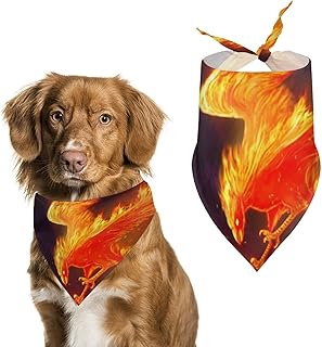 Fire Phoenix Dog Bandana Washable Pet Scarf Cute Triangle Handkerchief for Dog Cats