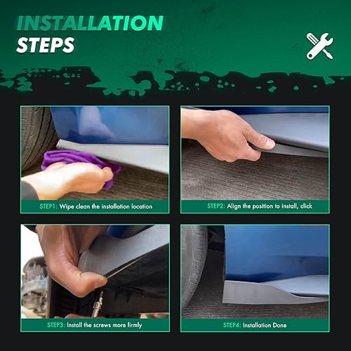 Miniatura 6 de SCITOO Difusor lateral universal negro brillante de Canard Winglet Canard Splitters