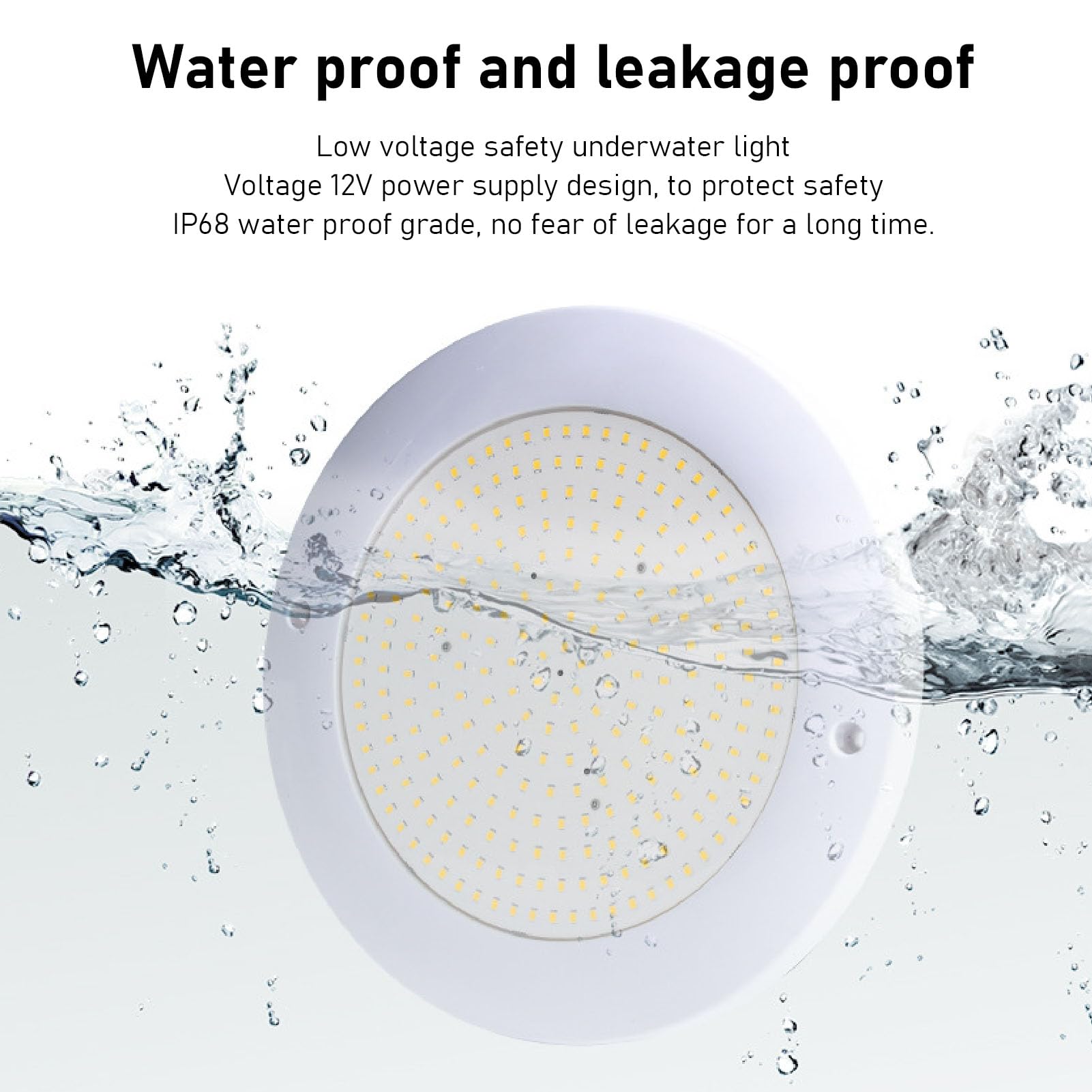 Fabater LED-Poolleuchte, IP68 wasserdichte RGB-Poolleuchte, Unterwasser-Schwimmbadlampe, Helle Teichbeleuchtung, Tauchbares LED-Licht für Unterirdische und Oberirdische Pools (weißes