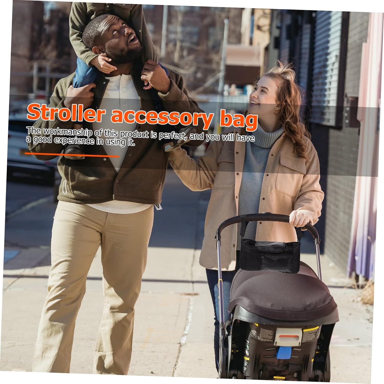 1pc Hanging Stroller Diaper Bag Oxford Storage Pouch for Supplies Lightweight Organizer for Strollers for Diapers and Towels Design