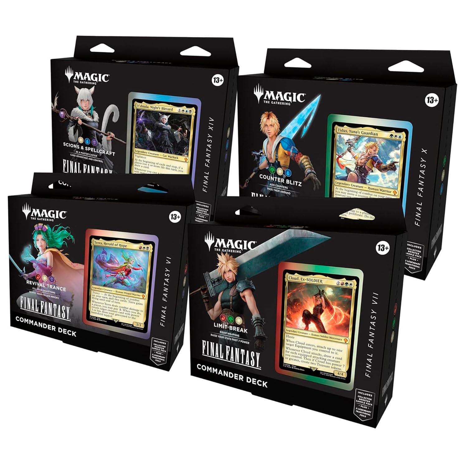 Photo 1 of (SET OF 4) FINAL FANTASY Commander Deck Display - Commander: FINAL FANTASY (FIC)