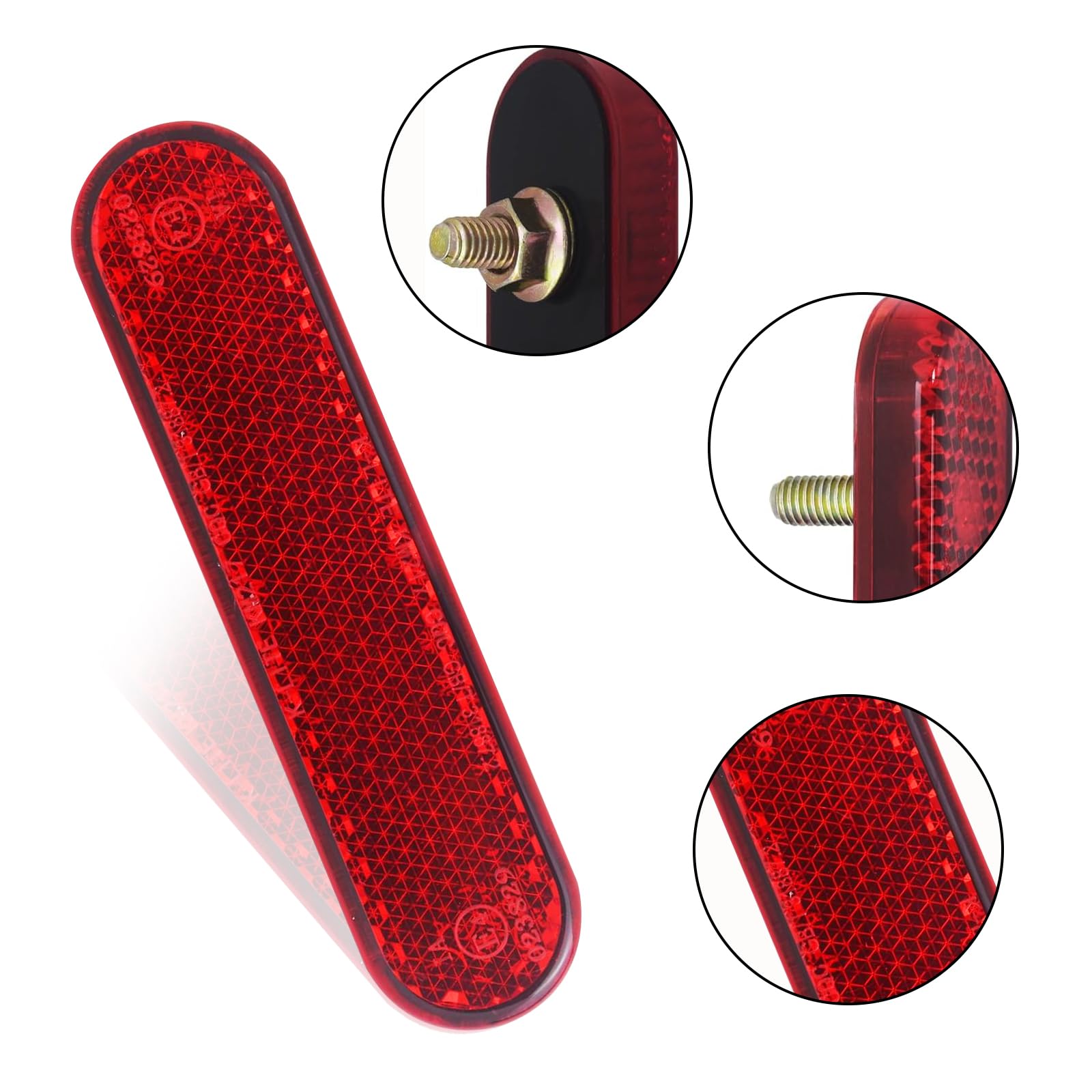 2 PCS Catadioptrico Moto,Reflector para Matrícula Motocicleta Excelente Visibilidad Seguridad,Reflector Trasero Motocicleta Ideal para Motos,Bicicletas Patinetes Multifuncionales,con Tornillos M5