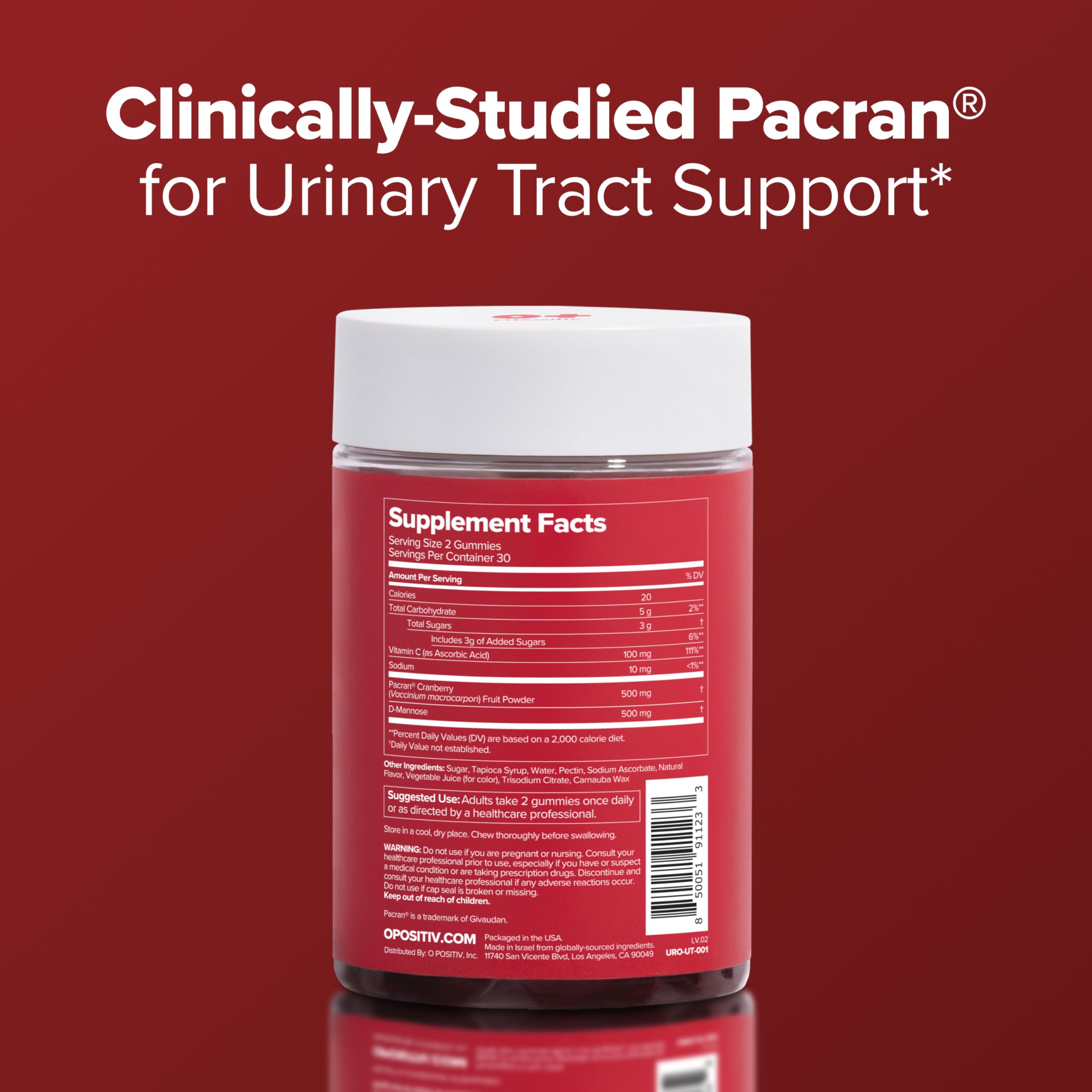 URO Urinary Tract Gummy Vitamins with Pacran® Cranberry – 30 Servings — Amazon image 7