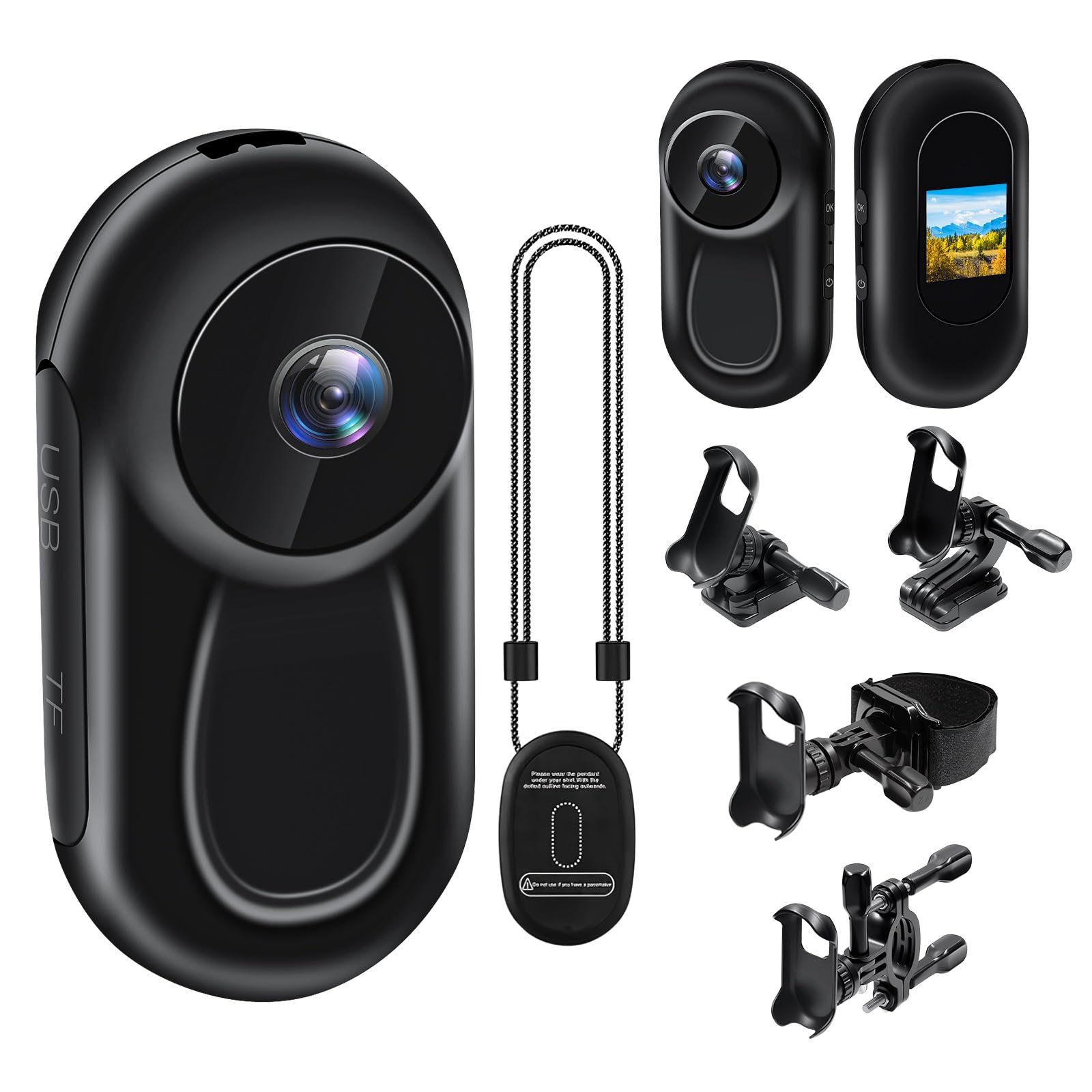 Caméra pour Moto, Mini Caméra d'action, Caméra Sportive POV à 120° | 28 g avec écran, fixation magnétique, autonomie de 2 heures, carte SD jusqu'à 256 Go, pour vélo, caméra de casque