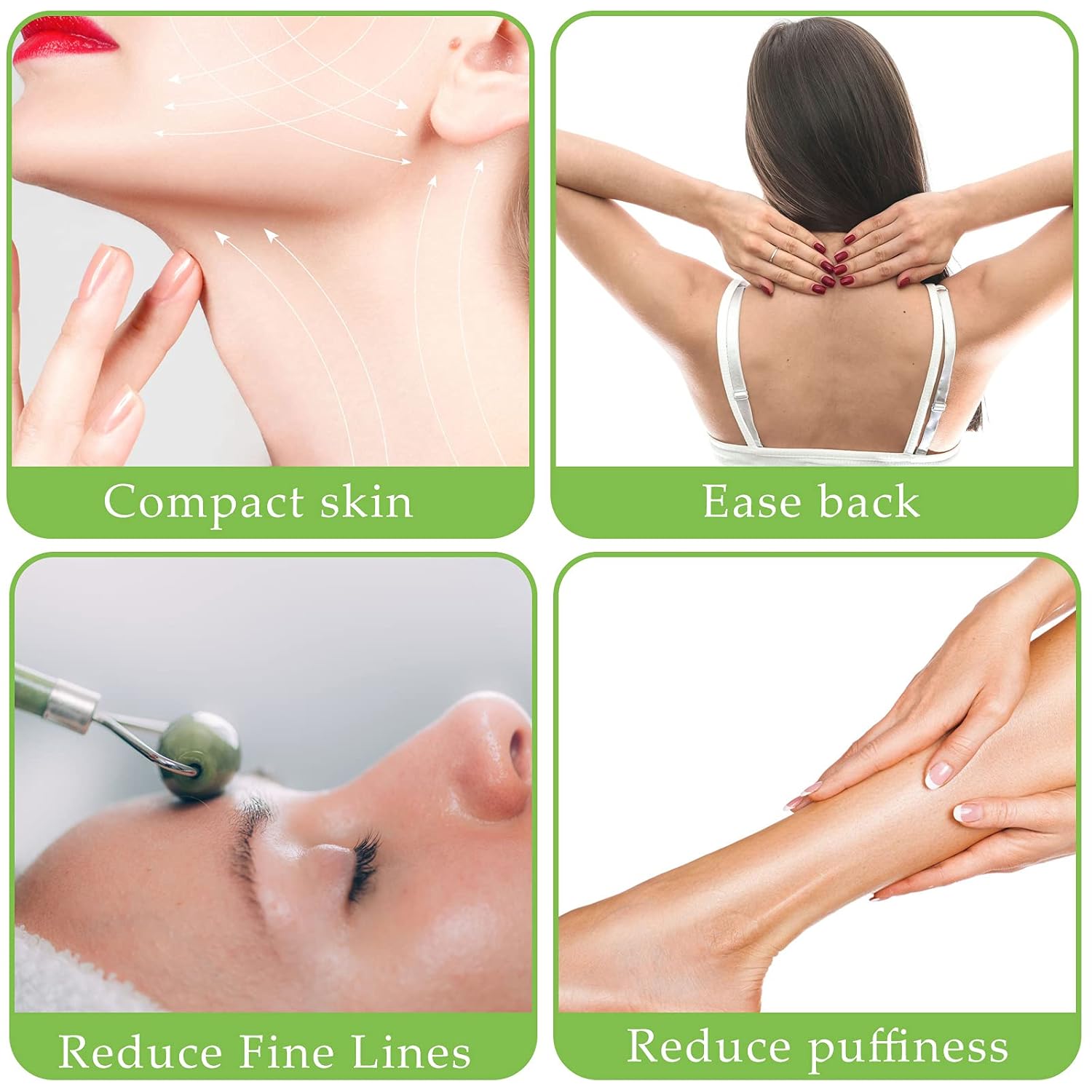 5 Pieces Gua Sha Set Face Jade Roller Jade Stone Massager Brush Face Neck Massage Tool with Face Brushes for Women Girls : Beauty & Personal Care