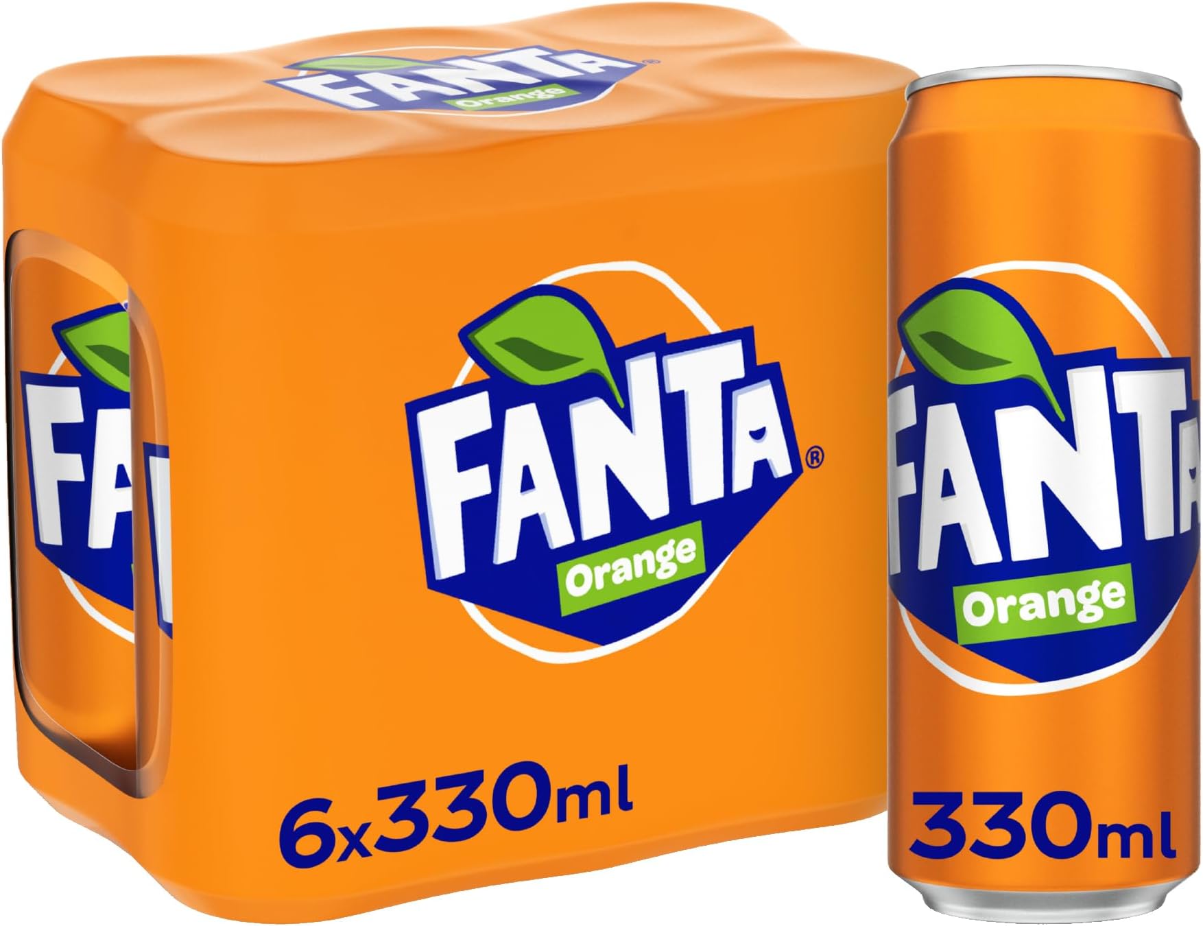 Orange, Carbonated Soft Drink, Can 330ml, Pack of 6