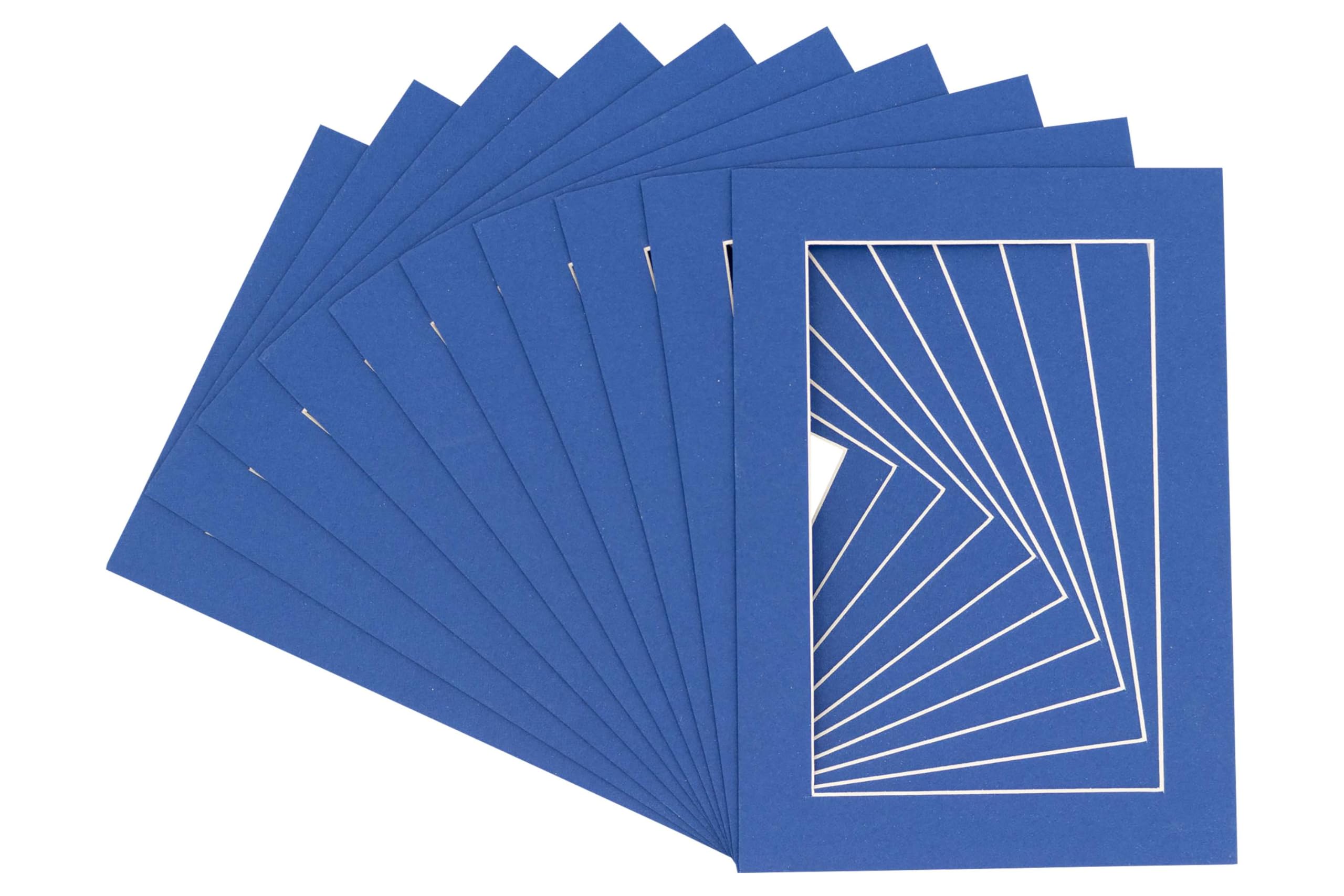 5x7 Mat for 4x6 Photo - Precut Bottle Blue Picture Matboard for Frames Measuring 5 x 7 Inches - Bevel Cut Matte to Display Art Measuring 4 x 6 Inches - Acid Free Pack of TEN MATS