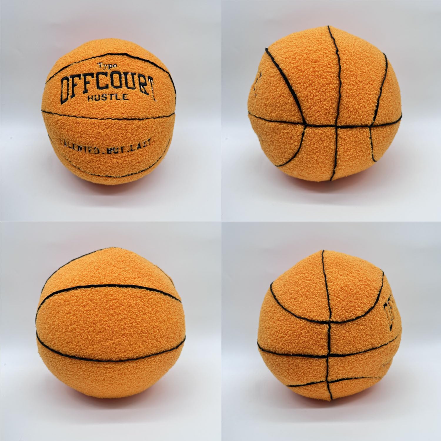 Offcourt Basketball Pillow, 25cm/9.5in Cuscino Basket Offcourt, Fluffy Soccerball Basketball Football Shaped Cuscino di Peluche, Sport Cuscini di Lancio, per Decorazione Camera