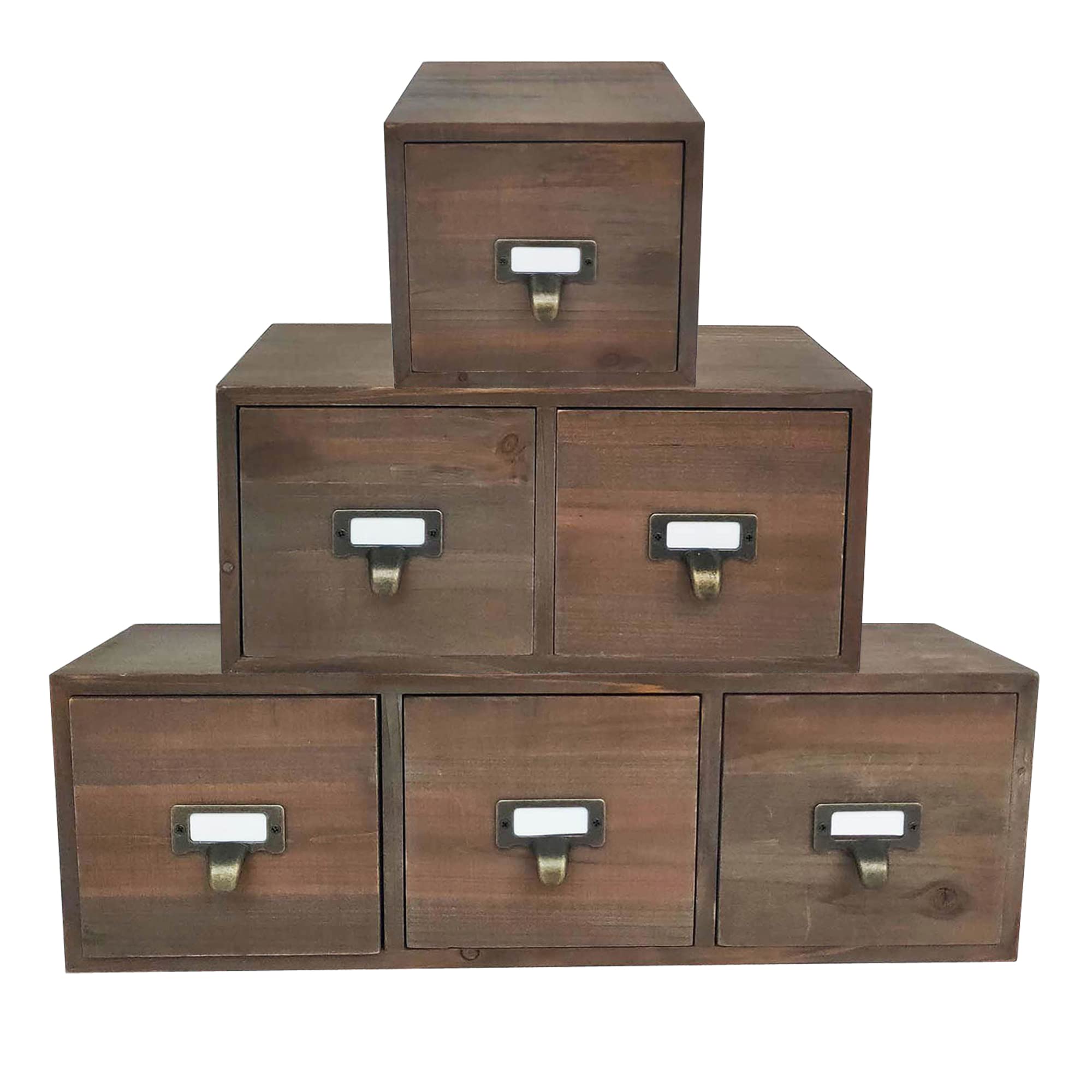 COLLECTIVE HOME - Desk Drawer Organizer, Medicine Cabinet, Sock Underwear Organizer, Bedroom Office Desk Organizers and Accessories, DIY Library Catalog Cabinet With 6 Drawers